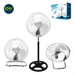 Ventilador industrial 3 en 1 (Pie/Suelo/Pared) Ø45cm 90W