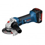 Miniamoladora a batería Bosch GWS 18 V-LI Professional en L-BOXX con 2 baterías