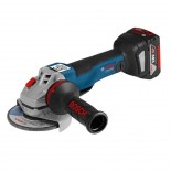 Miniamoladora a batería Bosch GWS 18V-10 PC Professional en L-BOXX con 2 baterías
