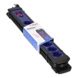 Base múltiple 8 tomas 2P+T + Protector + Interruptor 3m cable - Negro/Azul