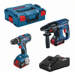 Kit Bosch Martillo GBH 18V-21 + Taladro GSR 18V-28 con 2 baterías 4Ah