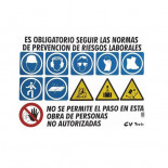 Cartel 'Es obligatorio seguir las normas de prevención de riesgos laborales'