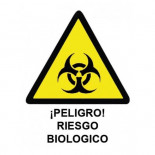 Cartel 'Peligro Riesgo Biologico' de 21x29cm