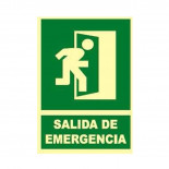 Cartel Salida Emergencia vertical fotoluminiscente hacia la derecha