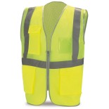 Chaleco multibolsillos alta visibilidad de punto/malla amarillo 288VMMFYF