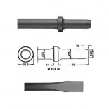 Cincel para martillos neumáticos inserción Redonda 23x70 de 400mm