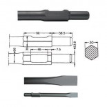 Cincel redondo inserción HITACHI H65 SB (Hexagonal 30mm) 90º de 410mm