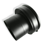 Convertidor de tubo simple 150mm a tubo aislado 200mm inox 304 negro Bronpi para estufas de leña