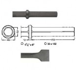 Corta asfaltos para martillos neumáticos inserción Hexagonal 32x152 de 500mm