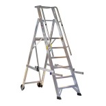 Escalera profesional móvil con plataforma y peldaño ancho Svelt VERA - 4 peldaños