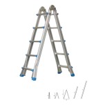 Escalera plegable multiusos de aluminio de 4x5 peldaños