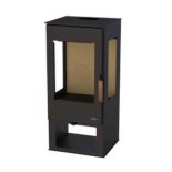 Bronpi ESTRELLA - Estufa de leña vertical con tres cristales y leñero