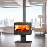 Panadero Harmonie Trivision Ecodesign - Estufa de leña contemporánea de 7,2kW 220m3