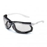 Gafas de ocular incoloro con patillas flexibles transparentes y foam anti-impactos Mod. OSMIO