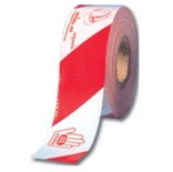 Banda de señalización de 10cm económica JAR Blanca/Roja de 200 metros