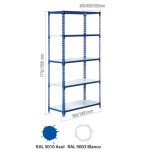 Estantería metálica Jomasi J200 5 niveles azul/blanco