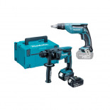 Martillo ligero Makita DHR165RTJ + Atornillador Makita DFS451Z