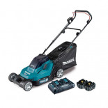 Makita DLM432CT2 con 2 baterías 5Ah - Cortacésped a batería 18Vx2 LXT 43cm
