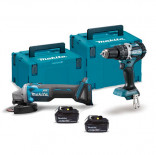 Miniamoladora Makita DGA504Z  + Taladro percutor Makita DHP481Z