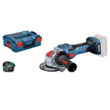 Bosch GWX 18V-15 SC Professional + L-BOXX - Miniamoladora a batería BITURBO con X-LOCK de 125mm