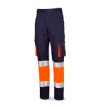 Pantalón alta visibilidad poliéster/algodón naranja/azul 588PSTFNFA