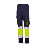 Pantalón alta visibilidad poliéster/algodón amarillo/azul 588PSTFYFA