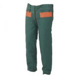 Pantalón con protección anticorte para motosierra verde/naranja para leñador
