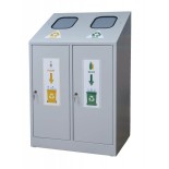 Papelera de reciclaje MetalWorks PR2 de 740x500x1140mm