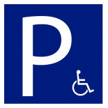 Señal de tráfico parking movilidad reducida