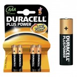 Pilas alcalinas DURACELL PLUS POWER - AAA (Blister 4 unidades)