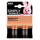 Pilas alcalinas DURACELL SIMPLY - AAA (Blister 4 unidades)