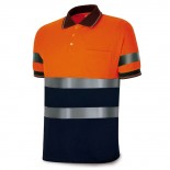 Polo manga corta alta visibilidad naranja/azul 1288-POLFN/A