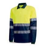 Polo manga larga alta visibilidad amarillo/azul 288PAVXLRYFA