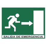 Cartel Salida Emergencia puerta derecha fotoluminiscente 21x29cm