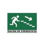 Cartel Salida Emergencia escalera derecha abajo fotoluminiscente