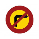 Señal de obra Prohibido girar a la derecha
