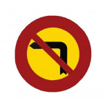 Señal de obra Prohibido girar a la izquierda
