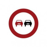 Señal de tráfico adelantamiento prohibido R-305 Homologada 60cm