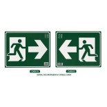 Cartel Salida Emergencia puerta izquierda fotoluminiscente 21x30cm (Doble Cara)