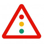Señal de tráfico peligro semáforo