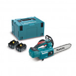 Sierra de cadena Makita DUC254PTJ 25cm 18V LXT BL con 2 baterías 5Ah