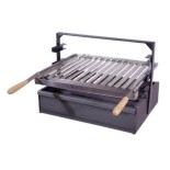 Soporte barbacoa con cajón y parrilla/plancha INOX con recogegrasas Flores Cortés - 800x430x420mm