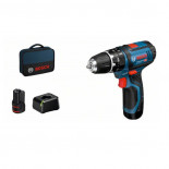 Taladro de percusión a batería Bosch GSB 12V-15 Professional con 2 baterías + Bolsa