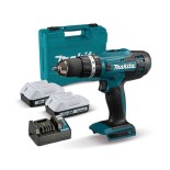 Makita HP488D002 con 2 baterías de 1,5Ah - Taladro combinado 18V Li-ion 42Nm