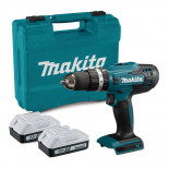 Makita HP488D006 con 2 baterías de 2Ah - Taladro combinado 18V Li-ion 42Nm