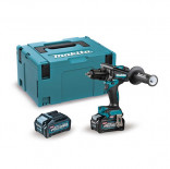 Makita HP001GM201 con 2 baterías 4Ah - Taladro percutor BL 40Vmáx XGT 140 Nm