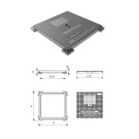 Tapa con marco 40x40 cm rellenable de acero galvanizado B125