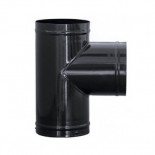TE de 90º 80mm (Registro/Bifurcación) inox 316 negro Bronpi para estufas pellet