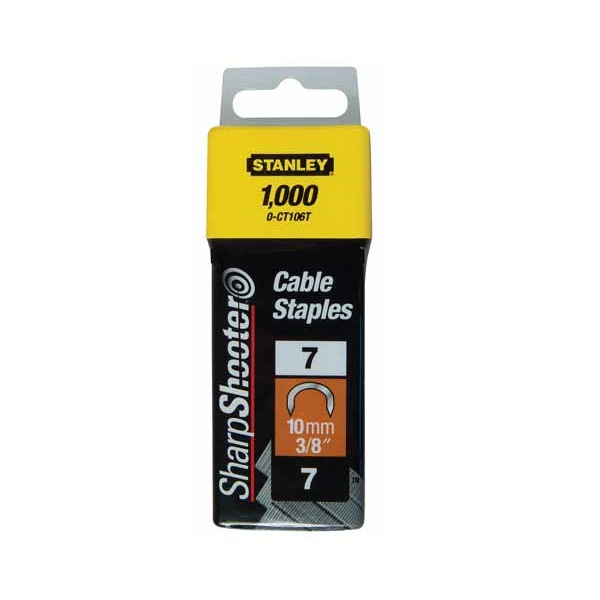 Grapa cable tipo 7 de 10mm Stanley - 1000 unidades - Referencia 1-CT106T