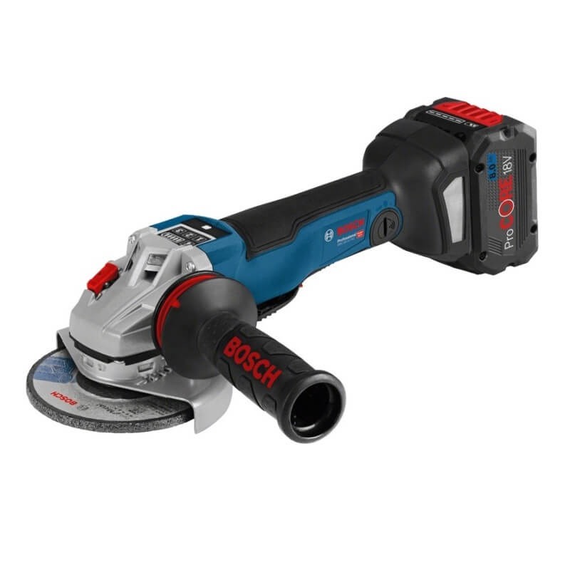 Bosch GWS 18V-10 PSC Professional + L-BOXX con 2 baterías 5Ah -  Miniamoladora a batería